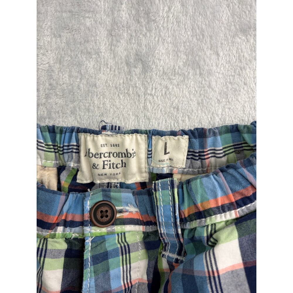 Abercrombie Flat Front Men's Plaid Shorts - Blue/Green - Size Large - Picture 10 of 10